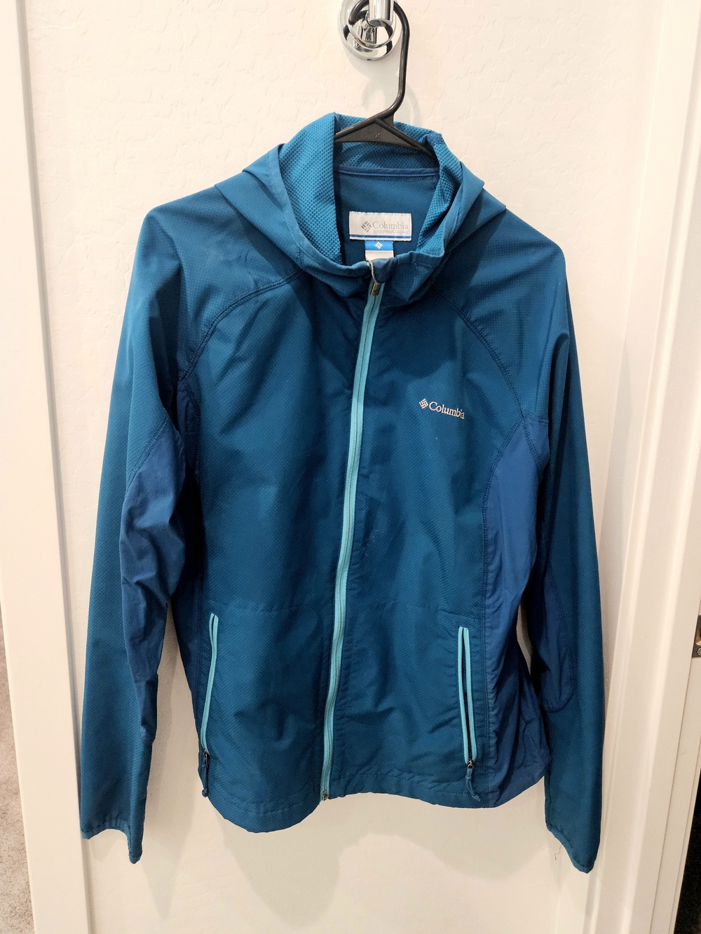 Columbia Womens Teal Hooded Lightweight Jacket